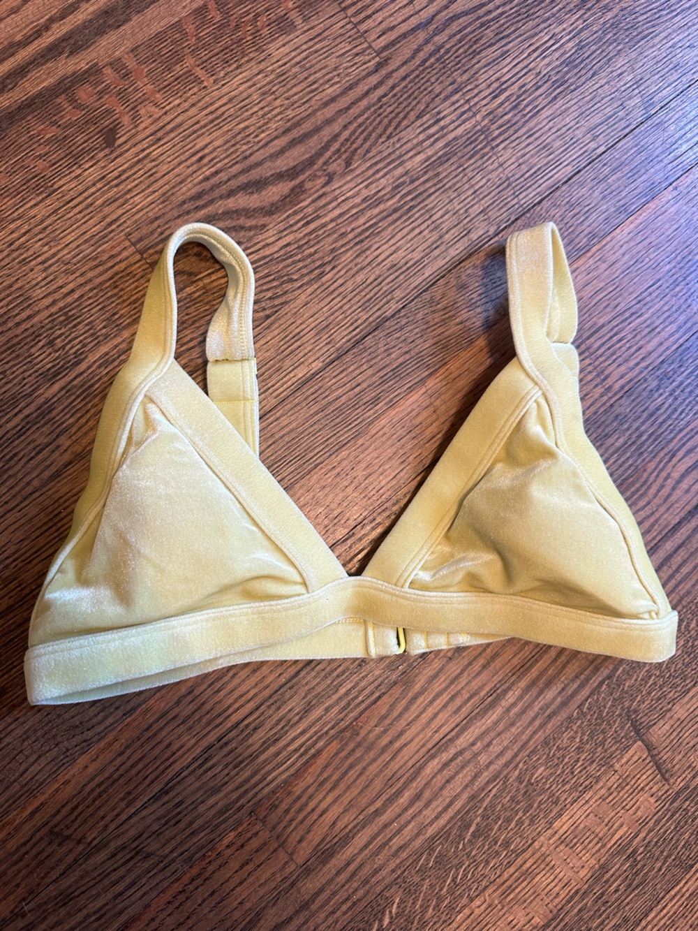 One one Yellow Velvet Triangle Bralette